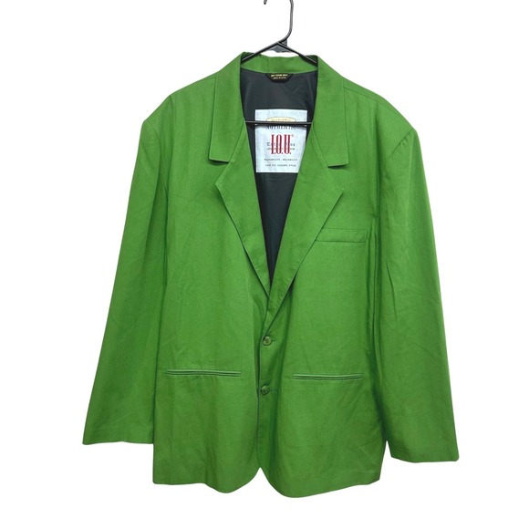 I.O.U. Authentic Extra Blue Green Blazer Jacket Two Button Career XL - Picture 1 of 8